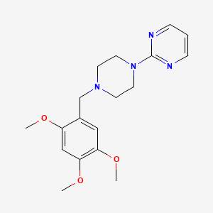 molecular formula C18H24N4O3 B5631530 2-[4-(2,4,5-trimethoxybenzyl)-1-piperazinyl]pyrimidine 