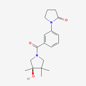molecular formula C18H24N2O3 B5631552 1-(3-{[(3R)-3-hydroxy-3,4,4-trimethyl-1-pyrrolidinyl]carbonyl}phenyl)-2-pyrrolidinone 