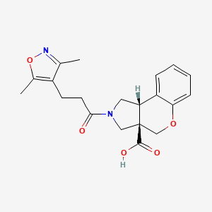 molecular formula C20H22N2O5 B5631555 (3aR*,9bR*)-2-[3-(3,5-dimethylisoxazol-4-yl)propanoyl]-1,2,3,9b-tetrahydrochromeno[3,4-c]pyrrole-3a(4H)-carboxylic acid 