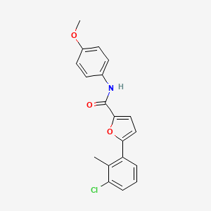 molecular formula C19H16ClNO3 B5631572 5-(3-chloro-2-methylphenyl)-N-(4-methoxyphenyl)-2-furamide 