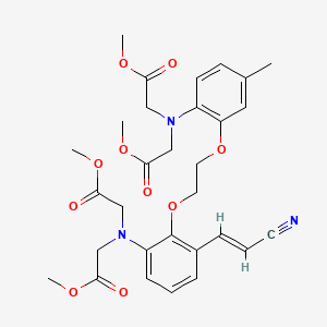 molecular formula C30H35N3O10 B563158 5-(2-Cyanopropenyl)-5'-methyl-bis-(2-aminophenoxymethylene)-N,N,N',N'-tetraacetate Methyl Ester CAS No. 1076199-89-7