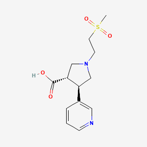 molecular formula C13H18N2O4S B5631605 (3S*,4R*)-1-[2-(methylsulfonyl)ethyl]-4-(3-pyridinyl)-3-pyrrolidinecarboxylic acid 
