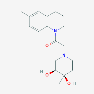 molecular formula C18H26N2O3 B5631621 (3S*,4R*)-4-methyl-1-[2-(6-methyl-3,4-dihydroquinolin-1(2H)-yl)-2-oxoethyl]piperidine-3,4-diol 