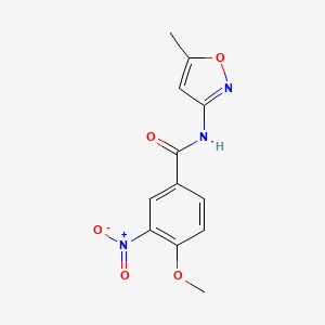 molecular formula C12H11N3O5 B5631624 4-methoxy-N-(5-methyl-3-isoxazolyl)-3-nitrobenzamide 