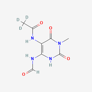 molecular formula C8H10N4O4 B563164 5-Acetyl-d3-amino-6-formylamino-3-methyluracil CAS No. 1185082-65-8