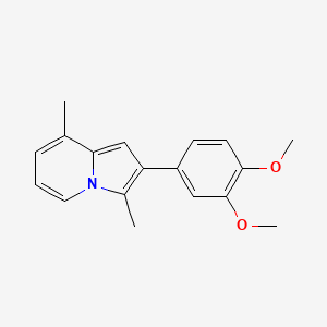 molecular formula C18H19NO2 B5631641 2-(3,4-dimethoxyphenyl)-3,8-dimethylindolizine 