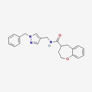 molecular formula C22H23N3O2 B5631655 N-[(1-benzyl-1H-pyrazol-4-yl)methyl]-2,3,4,5-tetrahydro-1-benzoxepine-4-carboxamide 