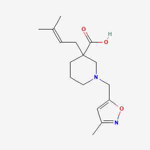 molecular formula C16H24N2O3 B5631656 3-(3-methyl-2-buten-1-yl)-1-[(3-methyl-5-isoxazolyl)methyl]-3-piperidinecarboxylic acid 