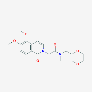 molecular formula C19H24N2O6 B5631668 2-(5,6-dimethoxy-1-oxoisoquinolin-2(1H)-yl)-N-(1,4-dioxan-2-ylmethyl)-N-methylacetamide 