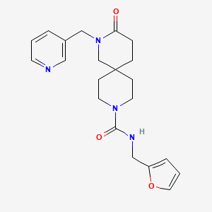 molecular formula C21H26N4O3 B5631670 N-(2-furylmethyl)-3-oxo-2-(pyridin-3-ylmethyl)-2,9-diazaspiro[5.5]undecane-9-carboxamide 