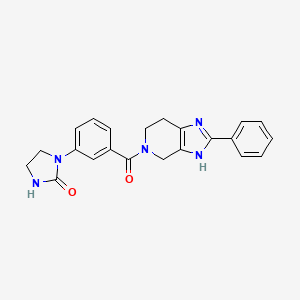 molecular formula C22H21N5O2 B5631677 1-{3-[(2-phenyl-1,4,6,7-tetrahydro-5H-imidazo[4,5-c]pyridin-5-yl)carbonyl]phenyl}imidazolidin-2-one 