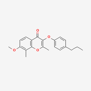 molecular formula C21H22O4 B5631685 7-methoxy-2,8-dimethyl-3-(4-propylphenoxy)-4H-chromen-4-one 