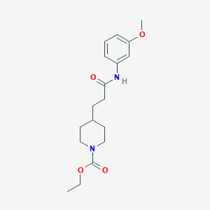 molecular formula C18H26N2O4 B5631705 ethyl 4-{3-[(3-methoxyphenyl)amino]-3-oxopropyl}piperidine-1-carboxylate 