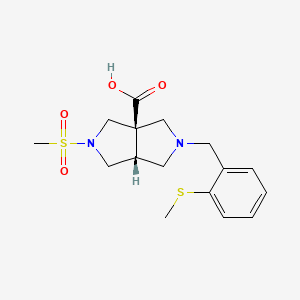 molecular formula C16H22N2O4S2 B5631709 (3aR*,6aR*)-2-(methylsulfonyl)-5-[2-(methylthio)benzyl]hexahydropyrrolo[3,4-c]pyrrole-3a(1H)-carboxylic acid 