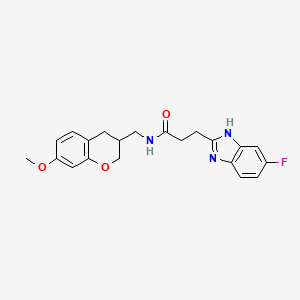 molecular formula C21H22FN3O3 B5631723 3-(5-fluoro-1H-benzimidazol-2-yl)-N-[(7-methoxy-3,4-dihydro-2H-chromen-3-yl)methyl]propanamide 