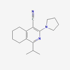 molecular formula C17H23N3 B5631726 1-isopropyl-3-(1-pyrrolidinyl)-5,6,7,8-tetrahydro-4-isoquinolinecarbonitrile 