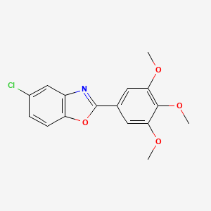 molecular formula C16H14ClNO4 B5631744 5-chloro-2-(3,4,5-trimethoxyphenyl)-1,3-benzoxazole 
