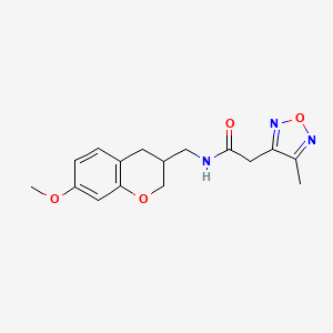 molecular formula C16H19N3O4 B5631752 N-[(7-methoxy-3,4-dihydro-2H-chromen-3-yl)methyl]-2-(4-methyl-1,2,5-oxadiazol-3-yl)acetamide 