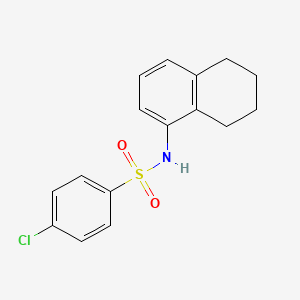 molecular formula C16H16ClNO2S B5631758 4-chloro-N-(5,6,7,8-tetrahydro-1-naphthalenyl)benzenesulfonamide 