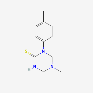 molecular formula C12H17N3S B5631764 5-ethyl-1-(4-methylphenyl)-1,3,5-triazinane-2-thione 