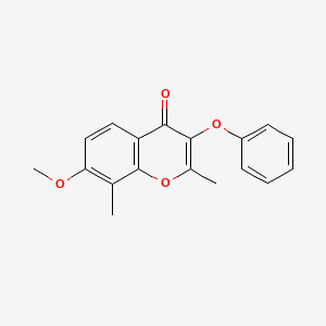 molecular formula C18H16O4 B5631775 7-methoxy-2,8-dimethyl-3-phenoxy-4H-chromen-4-one 