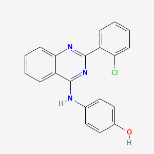 molecular formula C20H14ClN3O B5631790 4-{[2-(2-chlorophenyl)-4-quinazolinyl]amino}phenol 