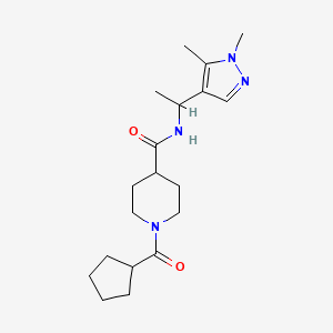 molecular formula C19H30N4O2 B5631804 1-(cyclopentylcarbonyl)-N-[1-(1,5-dimethyl-1H-pyrazol-4-yl)ethyl]-4-piperidinecarboxamide 