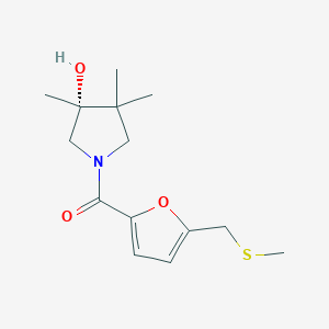 molecular formula C14H21NO3S B5631820 (3R)-3,4,4-trimethyl-1-{5-[(methylthio)methyl]-2-furoyl}-3-pyrrolidinol 