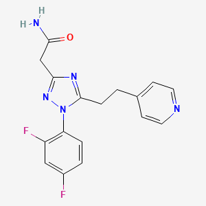 molecular formula C17H15F2N5O B5631842 2-[1-(2,4-difluorophenyl)-5-(2-pyridin-4-ylethyl)-1H-1,2,4-triazol-3-yl]acetamide 