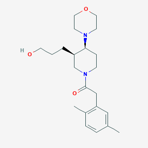 molecular formula C22H34N2O3 B5631864 3-{(3R*,4S*)-1-[(2,5-dimethylphenyl)acetyl]-4-morpholin-4-ylpiperidin-3-yl}propan-1-ol 