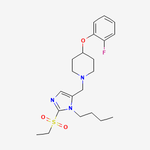 molecular formula C21H30FN3O3S B5631871 1-{[1-butyl-2-(ethylsulfonyl)-1H-imidazol-5-yl]methyl}-4-(2-fluorophenoxy)piperidine 