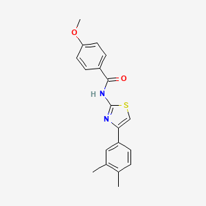 molecular formula C19H18N2O2S B5631882 N-[4-(3,4-dimethylphenyl)-1,3-thiazol-2-yl]-4-methoxybenzamide 