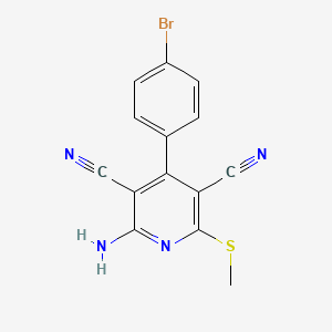 molecular formula C14H9BrN4S B5631908 2-amino-4-(4-bromophenyl)-6-(methylthio)-3,5-pyridinedicarbonitrile 
