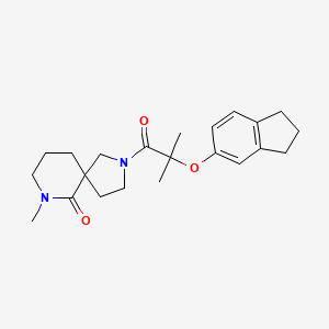 molecular formula C22H30N2O3 B5631913 2-[2-(2,3-dihydro-1H-inden-5-yloxy)-2-methylpropanoyl]-7-methyl-2,7-diazaspiro[4.5]decan-6-one 