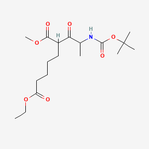 molecular formula C18H31NO7 B563192 2-[2-(N-Boc-amino)propionyl]heptanedioic Acid 7-Ethyl Ester 1-Methyl Ester CAS No. 1076199-19-3
