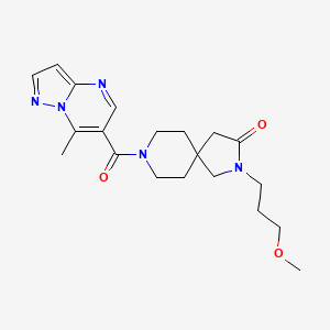 molecular formula C20H27N5O3 B5631920 2-(3-methoxypropyl)-8-[(7-methylpyrazolo[1,5-a]pyrimidin-6-yl)carbonyl]-2,8-diazaspiro[4.5]decan-3-one 