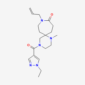 molecular formula C19H29N5O2 B5631927 9-allyl-4-[(1-ethyl-1H-pyrazol-4-yl)carbonyl]-1-methyl-1,4,9-triazaspiro[5.6]dodecan-10-one 