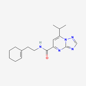 molecular formula C17H23N5O B5631928 N-[2-(1-cyclohexen-1-yl)ethyl]-7-isopropyl[1,2,4]triazolo[1,5-a]pyrimidine-5-carboxamide 