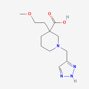 molecular formula C12H20N4O3 B5631956 3-(2-methoxyethyl)-1-(1H-1,2,3-triazol-4-ylmethyl)-3-piperidinecarboxylic acid 
