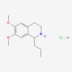 molecular formula C14H22ClNO2 B563196 6,7-Dimethoxy-1-propyl-1,2,3,4-tetrahydroisoquinoline hydrochloride CAS No. 101776-23-2