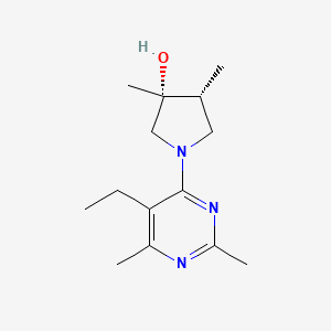 molecular formula C14H23N3O B5631978 (3R*,4R*)-1-(5-ethyl-2,6-dimethyl-4-pyrimidinyl)-3,4-dimethyl-3-pyrrolidinol 