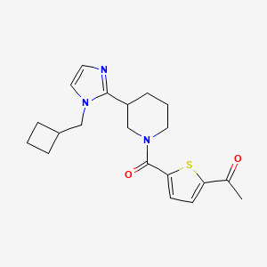 molecular formula C20H25N3O2S B5631987 1-[5-({3-[1-(cyclobutylmethyl)-1H-imidazol-2-yl]piperidin-1-yl}carbonyl)-2-thienyl]ethanone 