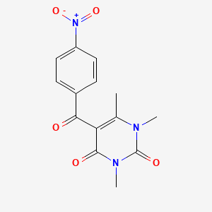 molecular formula C14H13N3O5 B5631993 1,3,6-trimethyl-5-(4-nitrobenzoyl)-2,4(1H,3H)-pyrimidinedione 