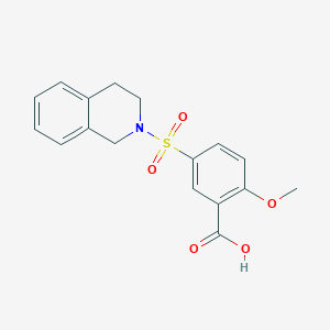 molecular formula C17H17NO5S B5632005 5-(3,4-dihydro-2(1H)-isoquinolinylsulfonyl)-2-methoxybenzoic acid 