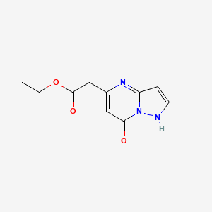 molecular formula C11H13N3O3 B5632019 ethyl (2-methyl-7-oxo-4,7-dihydropyrazolo[1,5-a]pyrimidin-5-yl)acetate 