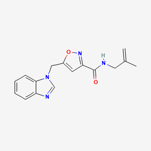molecular formula C16H16N4O2 B5632043 5-(1H-benzimidazol-1-ylmethyl)-N-(2-methyl-2-propen-1-yl)-3-isoxazolecarboxamide 