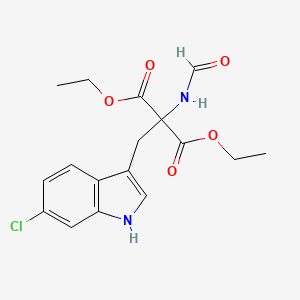 molecular formula C17H19ClN2O5 B563205 二乙基（6-氯-2-吲哚基甲基）甲酰胺基-丙二酸酯 CAS No. 1076199-98-8