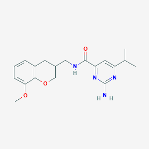 molecular formula C19H24N4O3 B5632066 2-amino-6-isopropyl-N-[(8-methoxy-3,4-dihydro-2H-chromen-3-yl)methyl]pyrimidine-4-carboxamide 