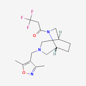 molecular formula C16H22F3N3O2 B5632085 (1S*,5R*)-3-[(3,5-dimethyl-4-isoxazolyl)methyl]-6-(3,3,3-trifluoropropanoyl)-3,6-diazabicyclo[3.2.2]nonane 