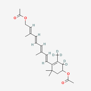 molecular formula C24H34O4 B563209 rac all-trans 3-(Acetyloxy) Retinol-d5 Acetate CAS No. 1346606-58-3